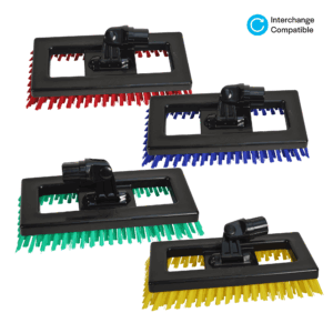 Swivel Deck Brush Black c/w Colored Bristles